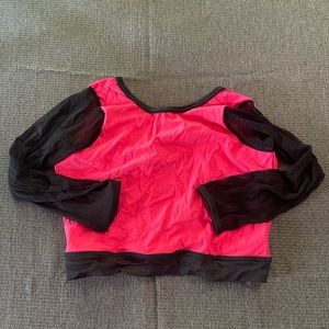 Hot Pink Open Back Mesh Dance Top Size Small